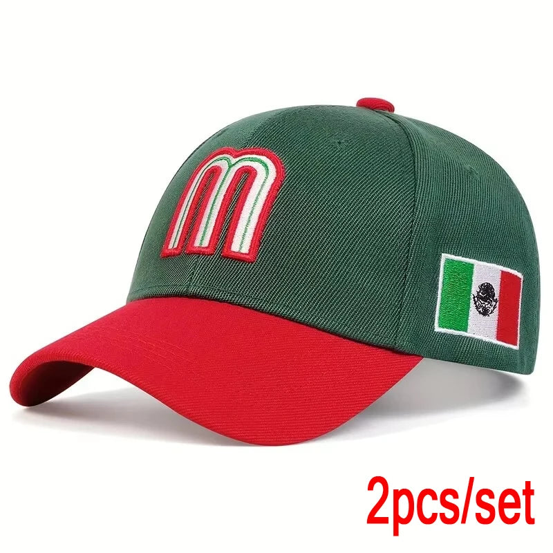 Unisex M Letter Embroidery Baseball Caps Spring Autumn Outdoor Adjustable Casual Hats Sunscreen Hat
