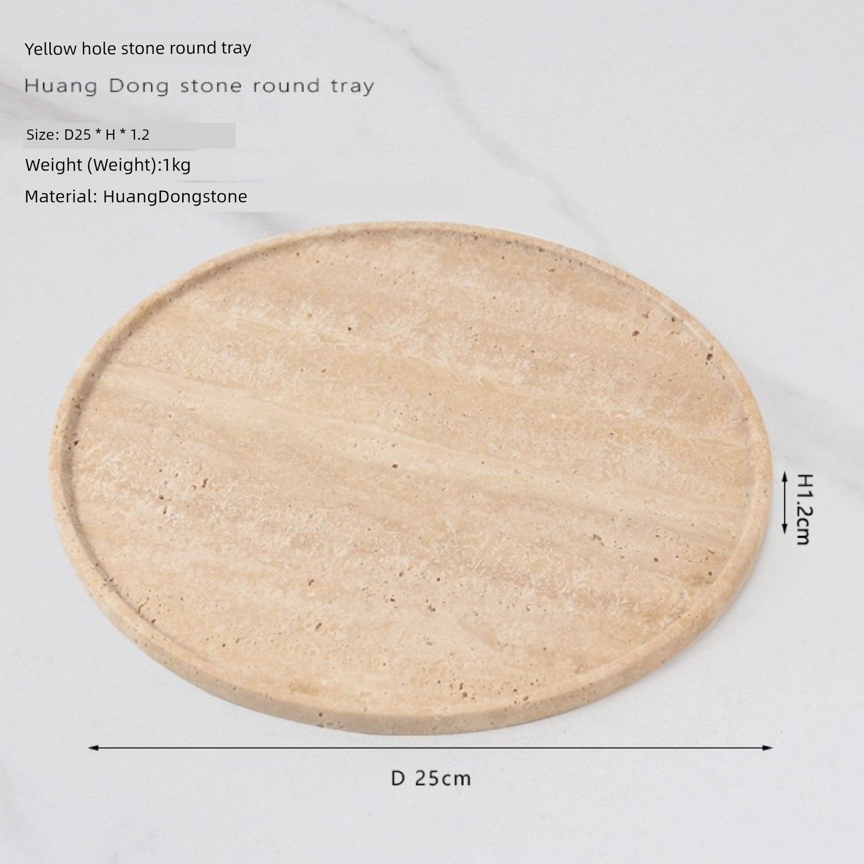 Yuji Marble Beige Hole Aromatherapy Bathroom Bathroom Countertop Model Room Jewelry Storage Storage Tray Decoration