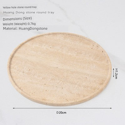 Yuji Marble Beige Hole Aromatherapy Bathroom Bathroom Countertop Model Room Jewelry Storage Storage Tray Decoration