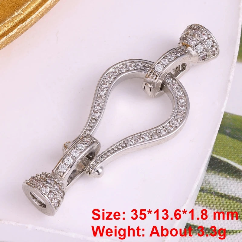Juya 18K Real Gold Plated Snake Connector Fastener Hook Clasps Accessories For DIY Needlework Cuba Chains Pearls Jewelry Making