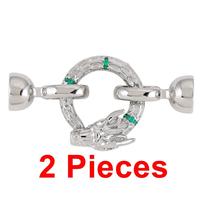 Juya 18K Real Gold Plated Snake Connector Fastener Hook Clasps Accessories For DIY Needlework Cuba Chains Pearls Jewelry Making