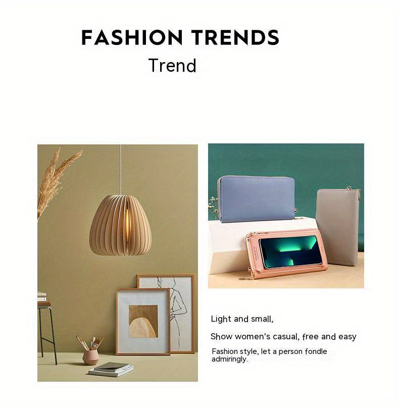 Touch Screen Mobile Phone Bag Female Cross Bag Anti-theft Multi-functional Shoulder Transparent Mini Small Bag Purse Mobile Phone Bag, Mommy Bag, Christmas, Halloween, Thanksgiving Day Gift