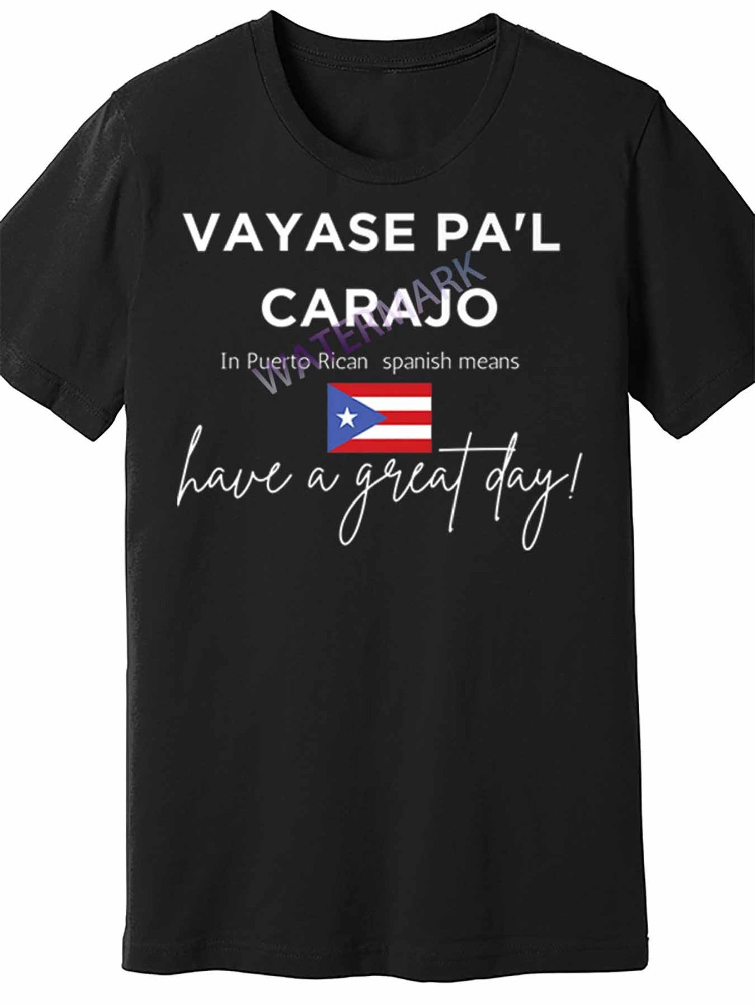 Men's Puerto Rican Slang T-Shirt - "Vayase Pal Carajo" Funny Translation, Premium Cotton, Short Sleeve, Black with Puerto Rico Flag Detail, Machine Washable, Everyday Casual Wear | Flag Design Shirt | Cotton Fabric, Perfect f