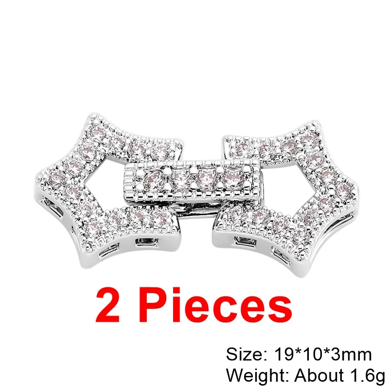 Juya 18K Real Gold Plated Snake Connector Fastener Hook Clasps Accessories For DIY Needlework Cuba Chains Pearls Jewelry Making