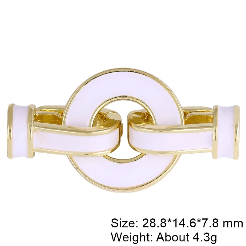 Juya 18K Real Gold Plated Snake Connector Fastener Hook Clasps Accessories For DIY Needlework Cuba Chains Pearls Jewelry Making