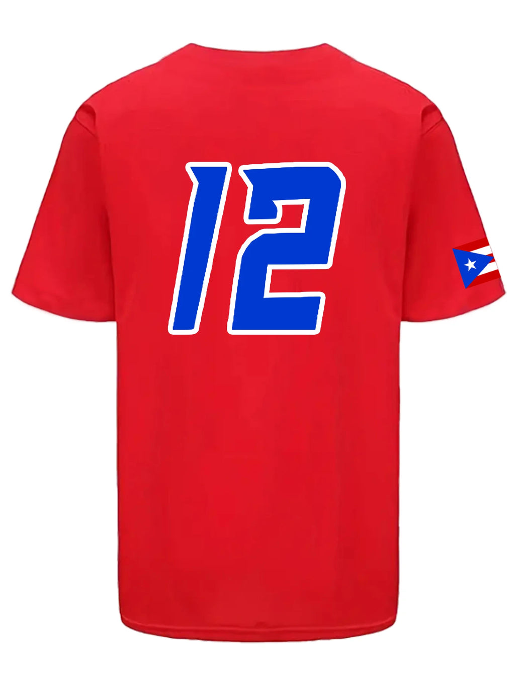 Men's Baseball Jersey Puerto Rico #12 Sewing Embroidery Sports Uniforms Outfits Casual Sports Short Sleeves Shirts with Buttons