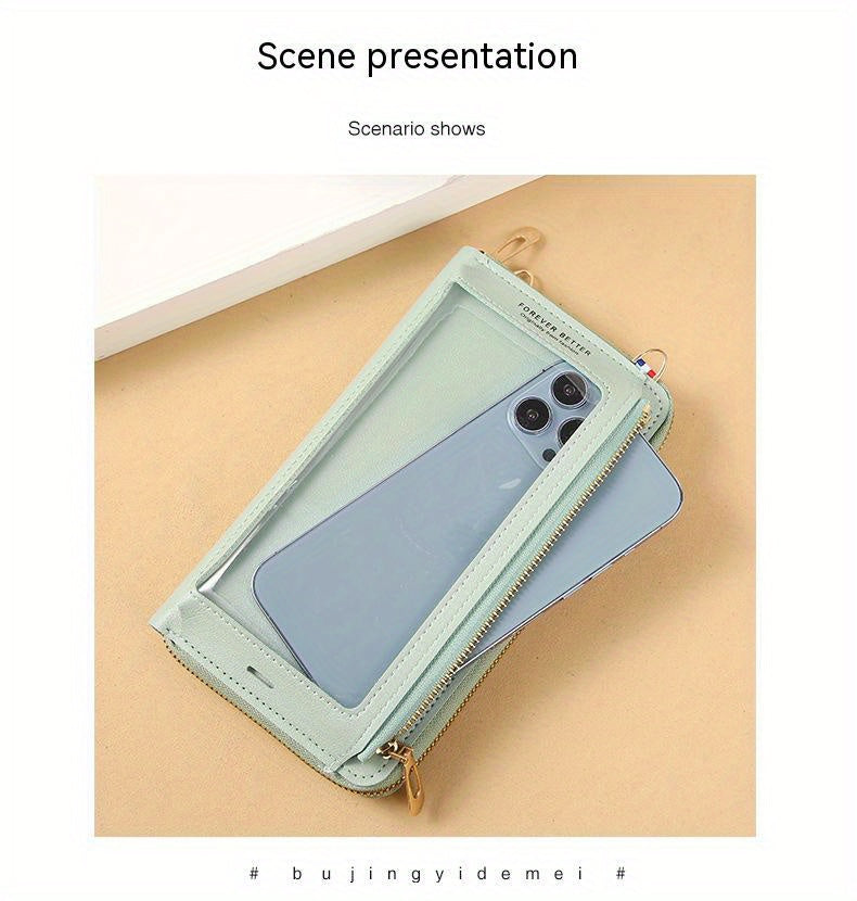 Touch Screen Mobile Phone Bag Female Cross Bag Anti-theft Multi-functional Shoulder Transparent Mini Small Bag Purse Mobile Phone Bag, Mommy Bag, Christmas, Halloween, Thanksgiving Day Gift