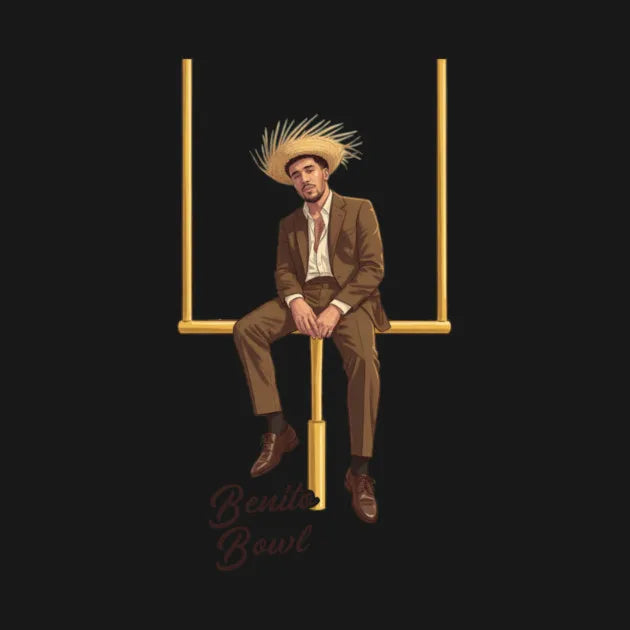 Benito Bowl Bad Bunny Super Bowl M8716 T-Shirt Unisex Puerto Rico Football Graphic Cotton O-Neck Short Sleeve Street Top