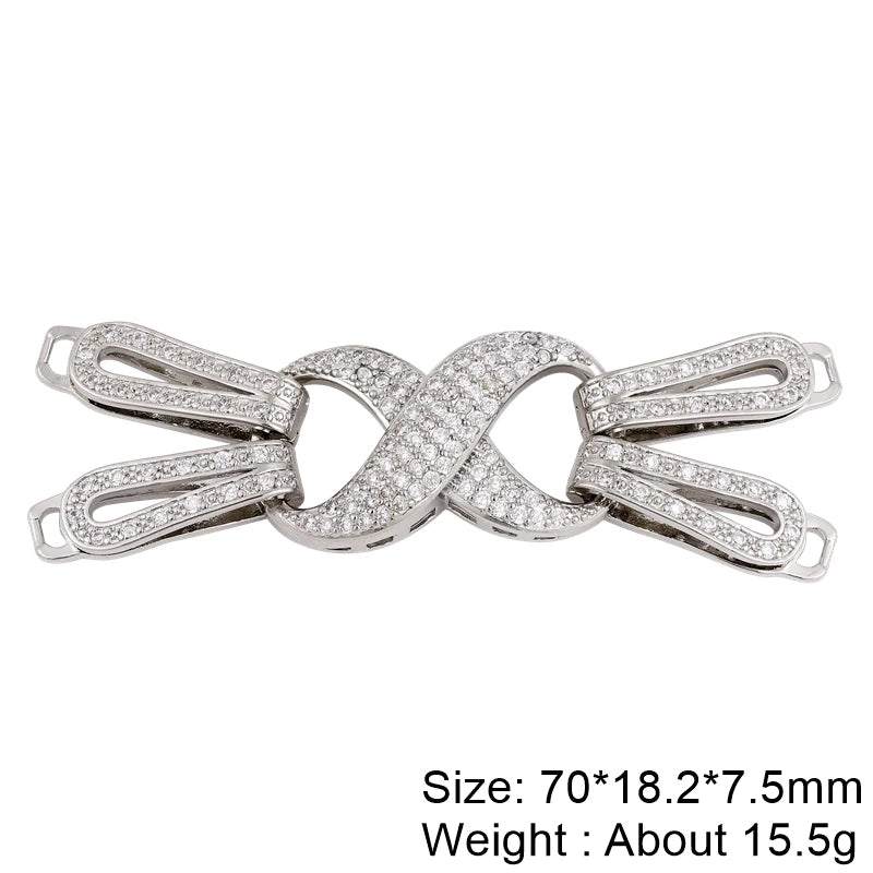 Juya 18K Real Gold Plated Snake Connector Fastener Hook Clasps Accessories For DIY Needlework Cuba Chains Pearls Jewelry Making