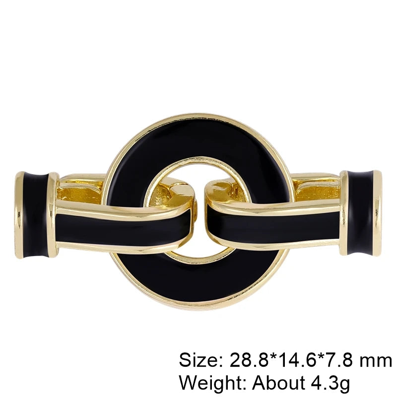 Juya 18K Real Gold Plated Snake Connector Fastener Hook Clasps Accessories For DIY Needlework Cuba Chains Pearls Jewelry Making