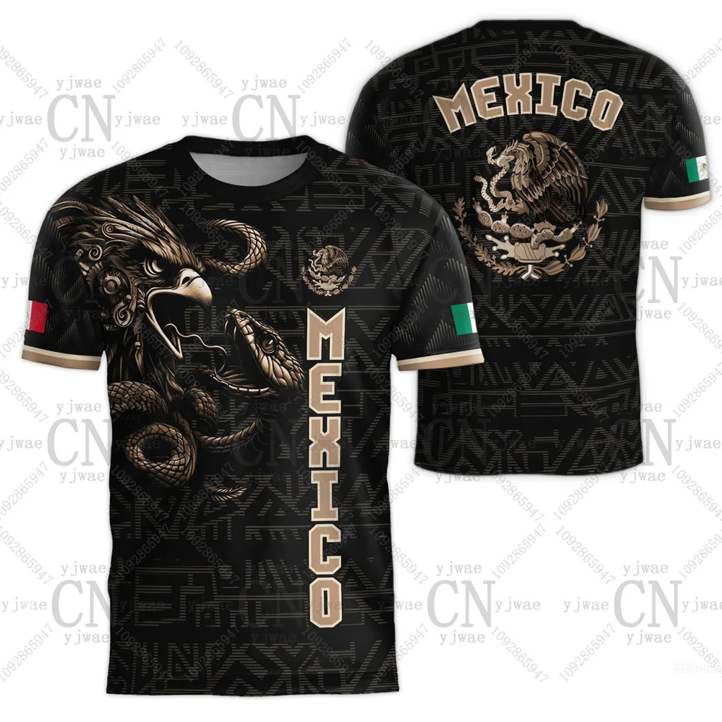 2026 Mexico Soccer Jerseys Flag Print Sportswear Short Sleeved Outdoor Quick Drying Training Tee Summer Children'S Adult T-Shirt