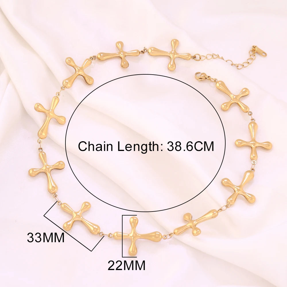 316L Stainless Steel Hollow Cross Heart Chain Necklace For Women Men Trend Pepper Shape Chain Necklaces Partry Jewelry Gifts